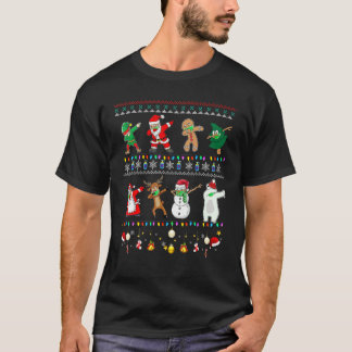 T-shirt Noël Dabbing Père Noël Elf Et Amis Mask Boys