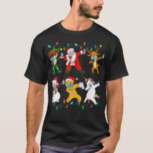 T-shirt Noël Dabbing Père Noël Elf Friends Face Mask Boys