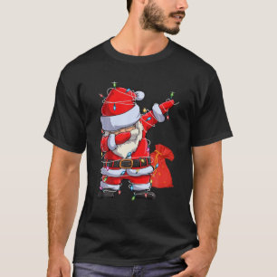 T-shirt Noël Dabbing Santa Claus Noël Lumières Cadeaux