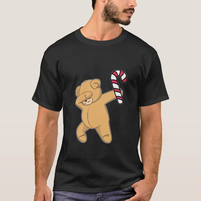 T-shirt Noël Dabbing Teddy Ours Sucre de canne Danse Cadea (Devant)