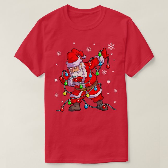 T-shirt Noël Dabing Père Noël Xmas Tree Lights Noël (Design devant)