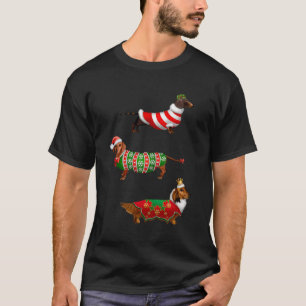 T-shirt Noël Dachshund Arbre T Chemise Funny Pyjamas Xma