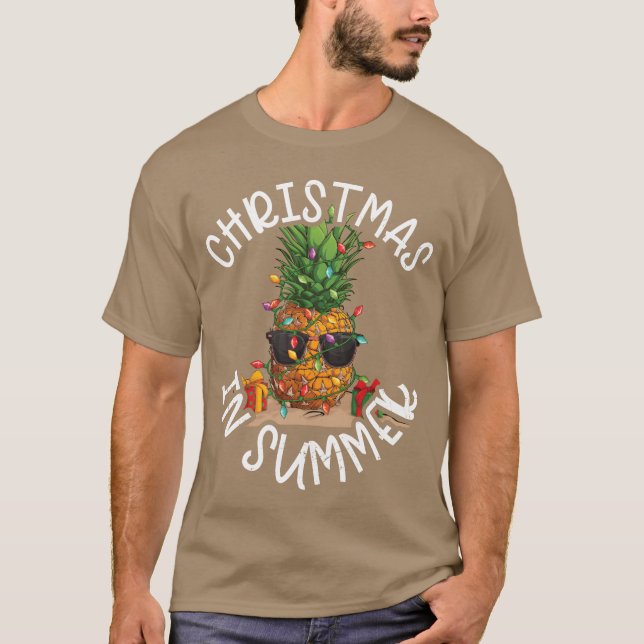 T-shirt Noël d'ananas en famille d'été (Devant)
