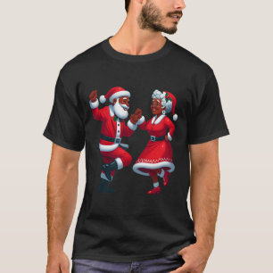 T-shirt Noël Dancing Black African American Père Noël Mme.