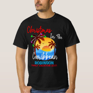 T-shirt Noël dans un voyage en bateau coloré des Caraïb