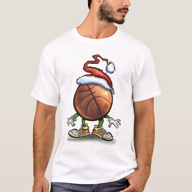 T-shirt Noël de basket-ball (Devant)