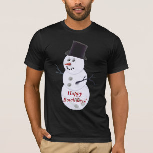 T-shirt Noël de bonhomme de neige de boule de bowling