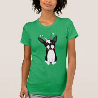 T-shirt Noël de Boston Terrier