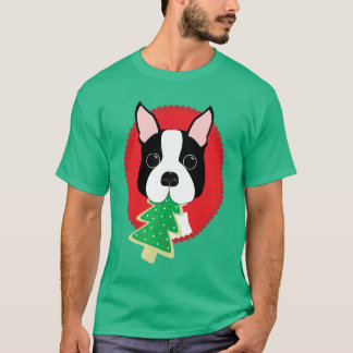 T-shirt Noël de Boston Terrier