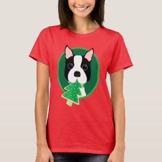 T-shirt Noël de Boston Terrier