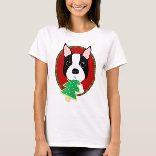 T-shirt Noël de Boston Terrier