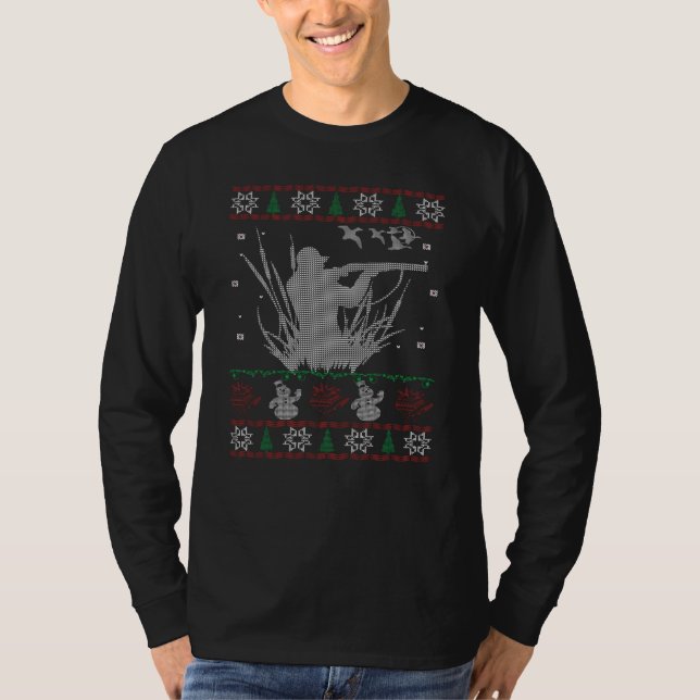 T-shirt Noël de chasse de canard (Devant)