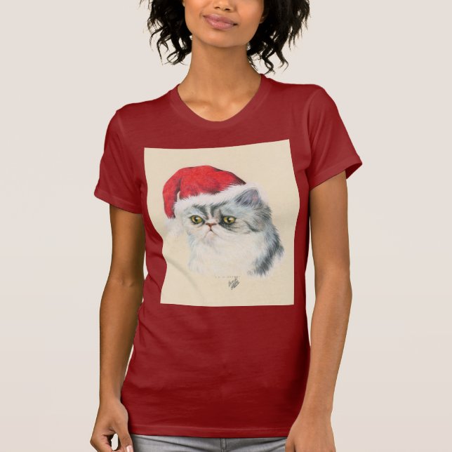 T-shirt Noël de chat (Devant)