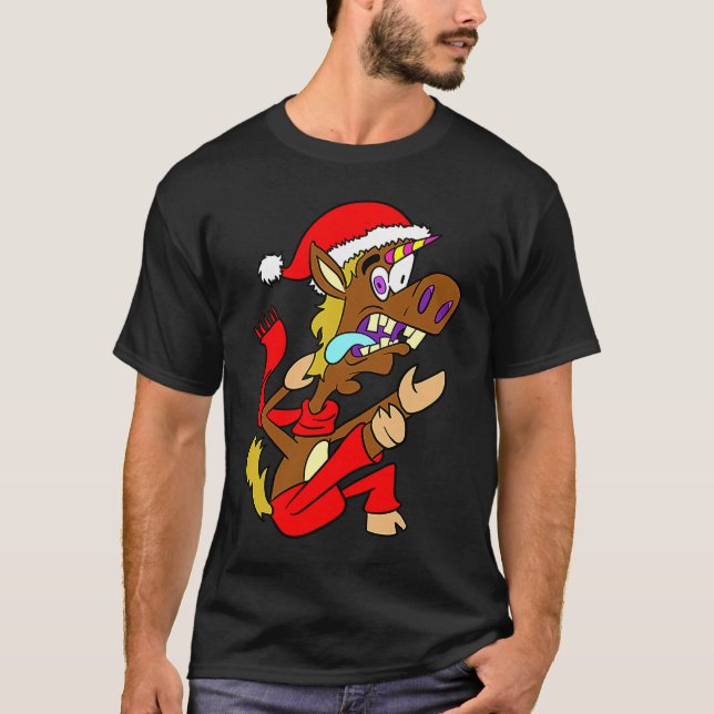 T-shirt Noël de cheval (Devant)