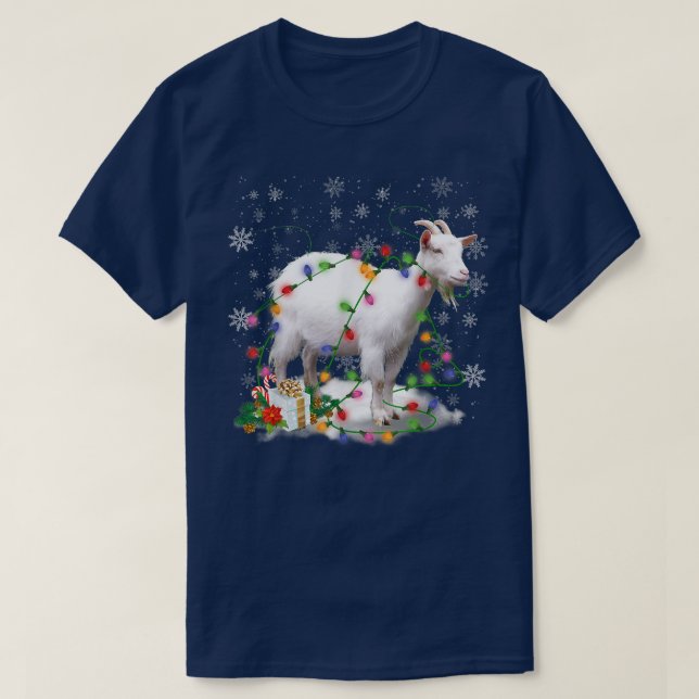 T-shirt Noël de chèvreJeu de Noël clair pour l'amoureux de (Design devant)