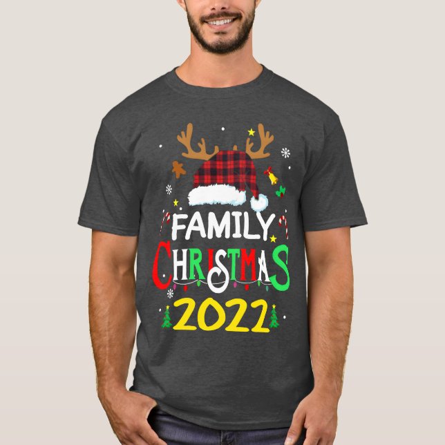 T-shirt Noël de famille 2022 Joyeux cadeau de Noël (Devant)