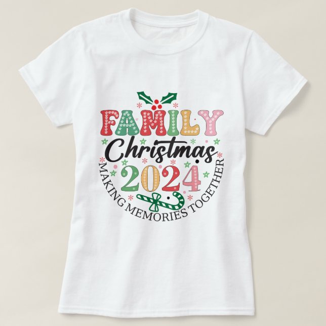 T-shirt Noël de famille 2024 (Design devant)
