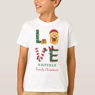 T-shirt Noël de famille assorti à l'amour pour chien perso