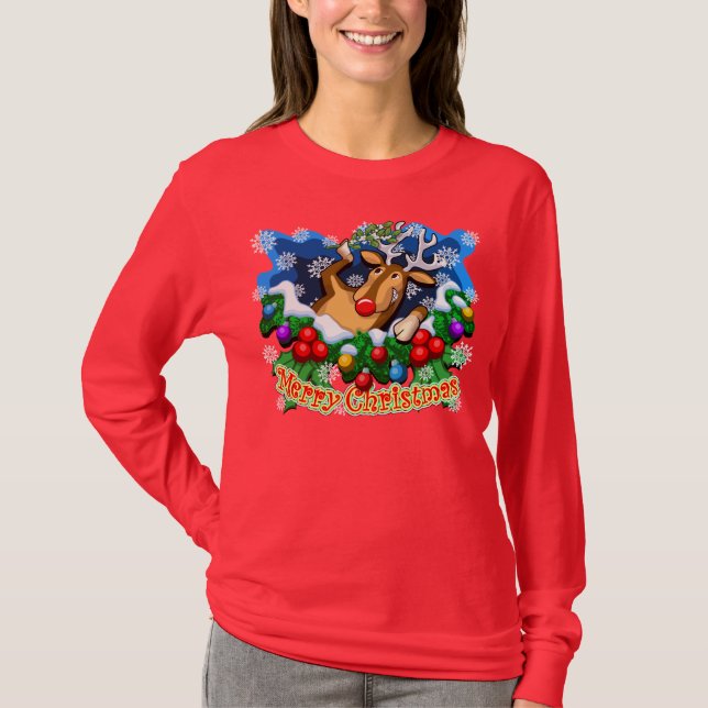 T-shirt Noël de famille : RUDOLF (Devant)
