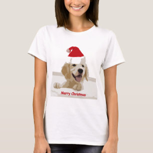 T-shirt Noël de Golden Retriever avec Santa Hat