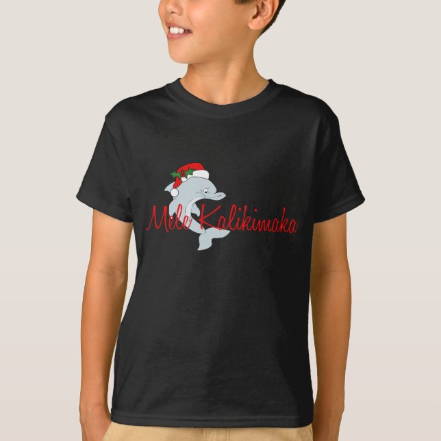 T-shirt Noël de Hawaïen de dauphin de Père Noël (Devant)
