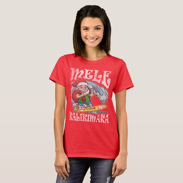 T-shirt Noël de Hawaïen de Mele Kalikimaka (Devant entier)