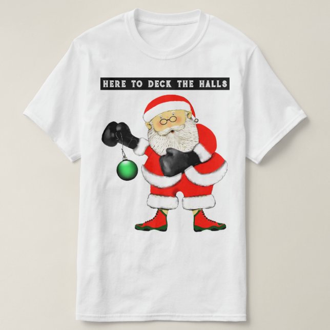 T-shirt Noël de la boîte de boxe drôle (Design devant)