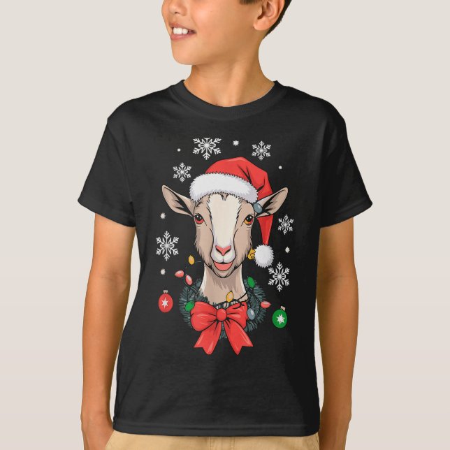 T-shirt Noël de la chèvre  (Devant)