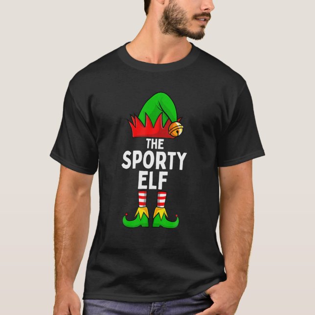 T-shirt Noël de la famille des elfes sportifs (Devant)