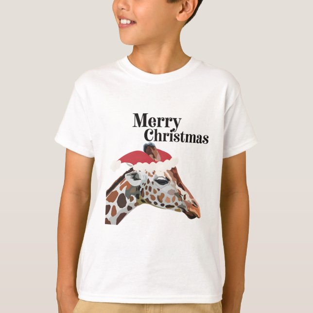 T-shirt Noël de la girafe (Devant)