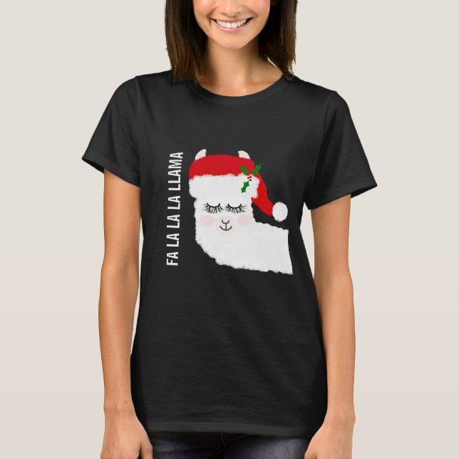 T-shirt Noël de la Llama Fa La Llama (Devant)