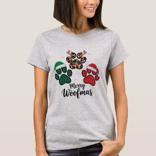 T-shirt Noël de la maman de chien Joyeux Woofmas Amoureux