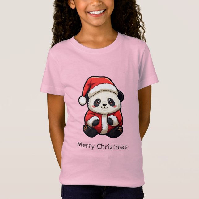 T-shirt Noël de la mignonne Panda Santa Claus (Devant)