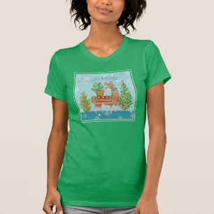 T-shirt Noël de lamas de Navidad   d'ouatine beau