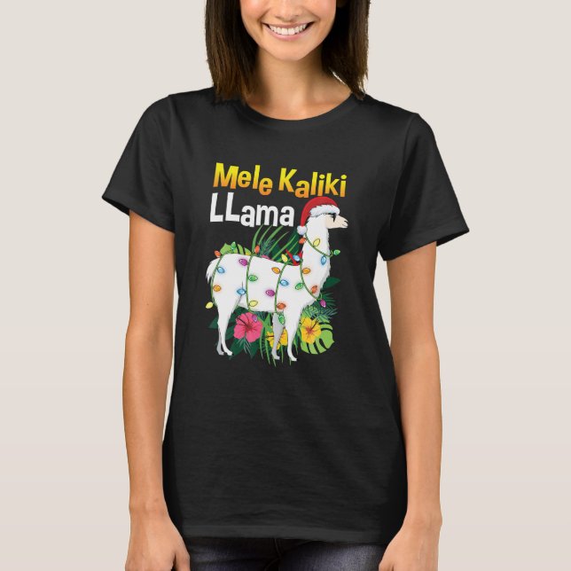 T-shirt Noël de Mele Kalikimaka Noël de la lama hawaïenne (Devant)