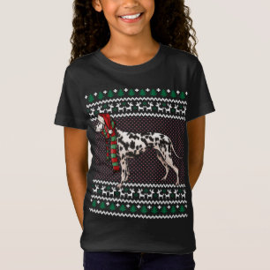 T-Shirt Noël de Noël de Chien Dalmatien de Santa Hat