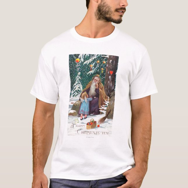 T-shirt Noël de père de temps de Noël heureux avec (Devant)