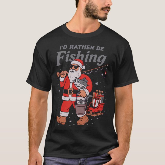 T-shirt Noël de poisson drôle pêche de Noël (Devant)