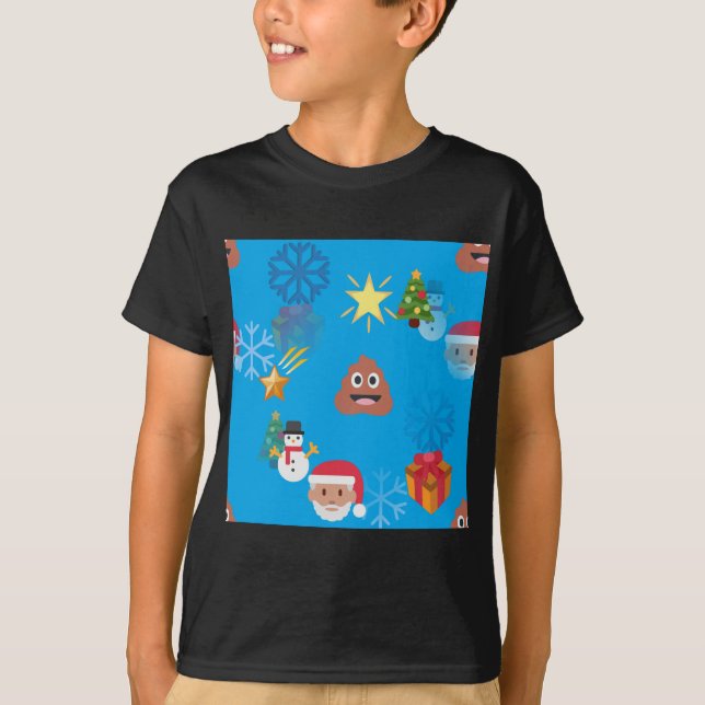 T-shirt noël de poop émoji (Devant)