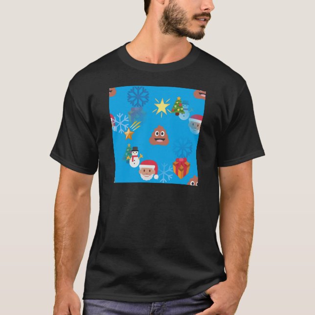 T-shirt noël de poop émoji (Devant)