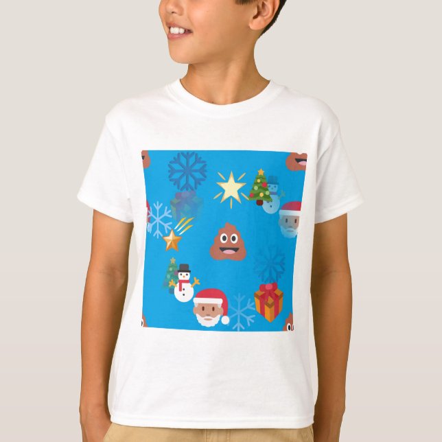 T-shirt noël de poop émoji (Devant)