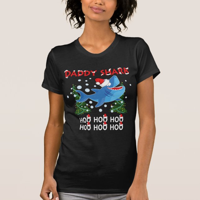 T-shirt Noël de requin de papa (Devant)