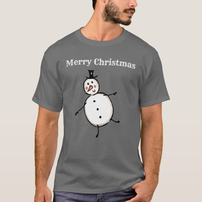 T-shirt Noël de Snowman personnalisé (Devant)