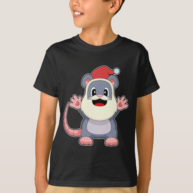 T-shirt Noël de souris Père Noël (Devant)