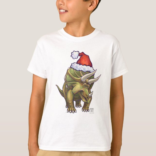 T-shirt Noël de Triceratops (Devant)