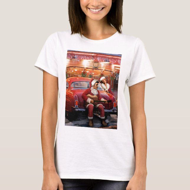 T-shirt Noël d'Elvis et de Marilyn (Devant)