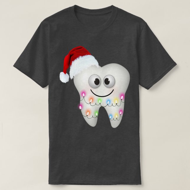 T-shirt Noël Dental Dental Dental Hygienist Santa Hat (Design devant)