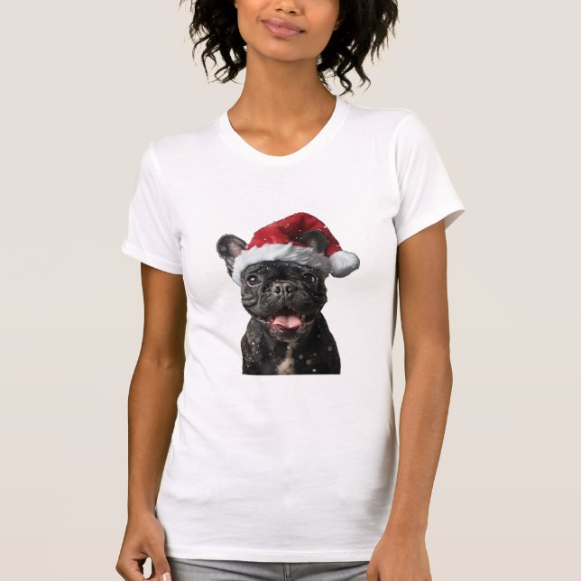 T-shirt Noël des Bulldog français (Devant)