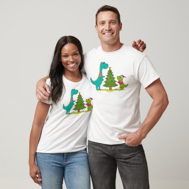 T-shirt Noël des dinosaures (Unisexe)
