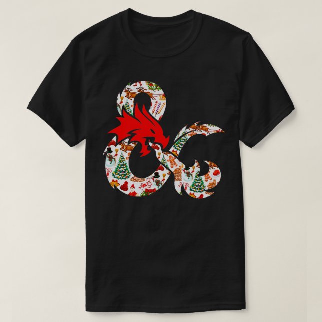 T-shirt Noël des donjons et dragons (Design devant)